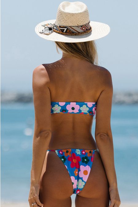 Kamoni Floral Print Bandeau Bikini