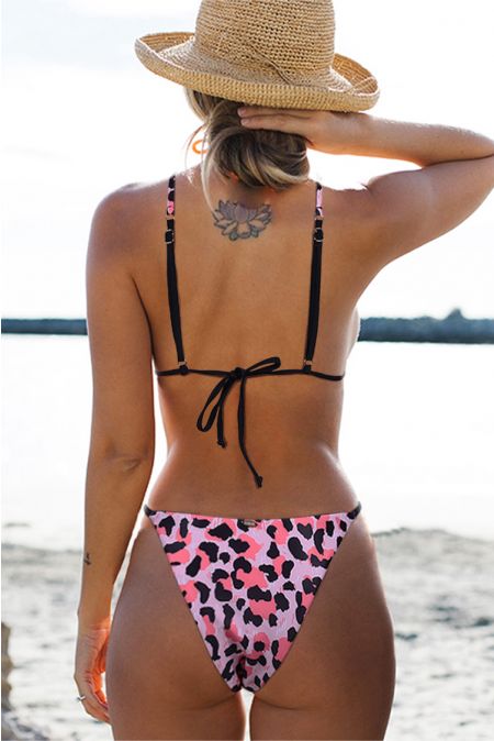 Kamoni Pink Leopard Print Bikini
