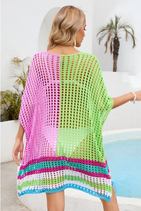 Kamoni Color Block Crochet Cover Up
