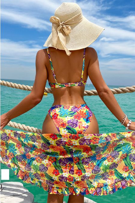 Kamoni Tropical Three-piece Bikini